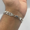 Pulseira Masculina De Prata 925 Italiana Fígaro 3x1 - 9mm - 21 Cm