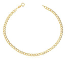 Pulseira Ouro 18k Masculina Grumet Oca Grossa 4mm 2,9 Gramas Comprimento 21 cm